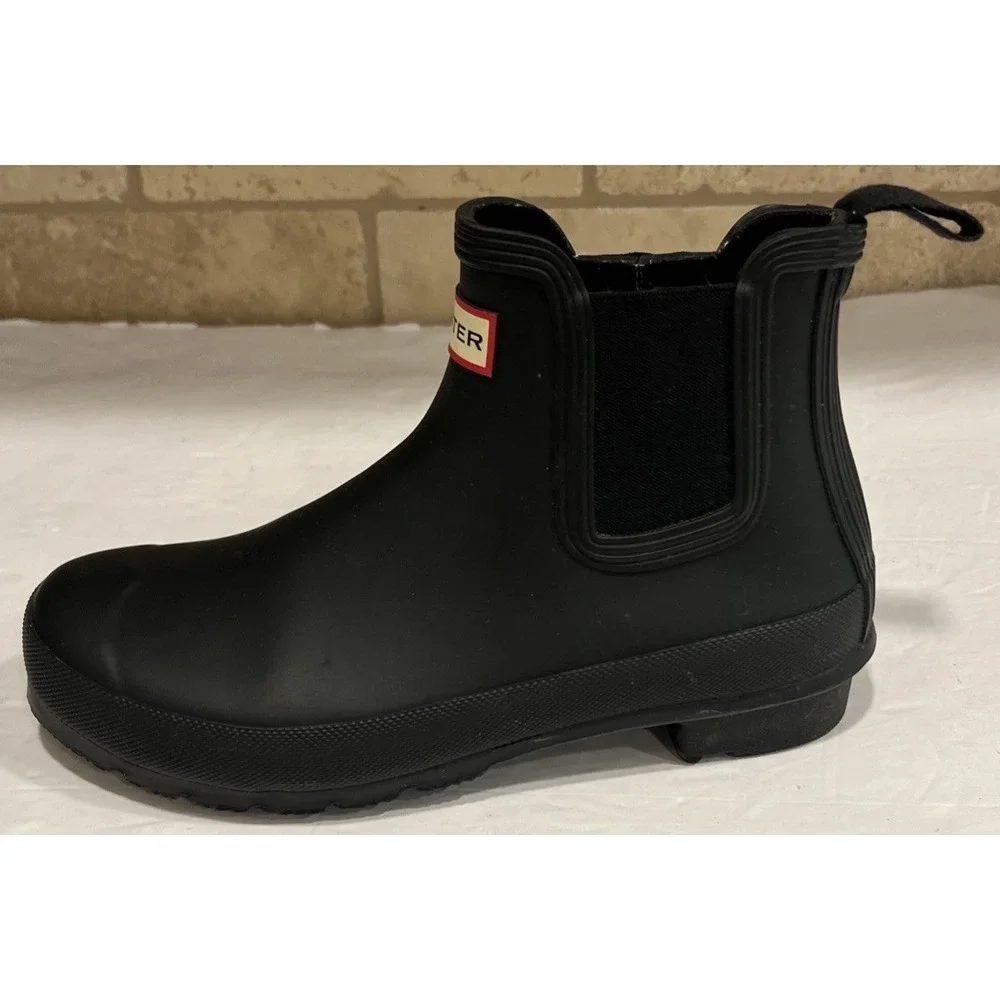 Hunter Original Chelsea Rain Boots Black Women's Size 6